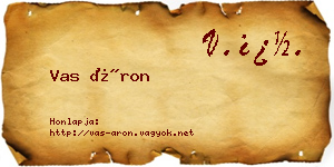 Vas Áron névjegykártya